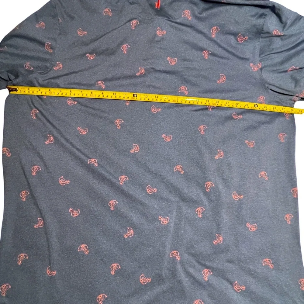 Johnnie-O Mens XXL Blue Flamingo Print Polo Papago Golf Club Prep-Formance Shirt